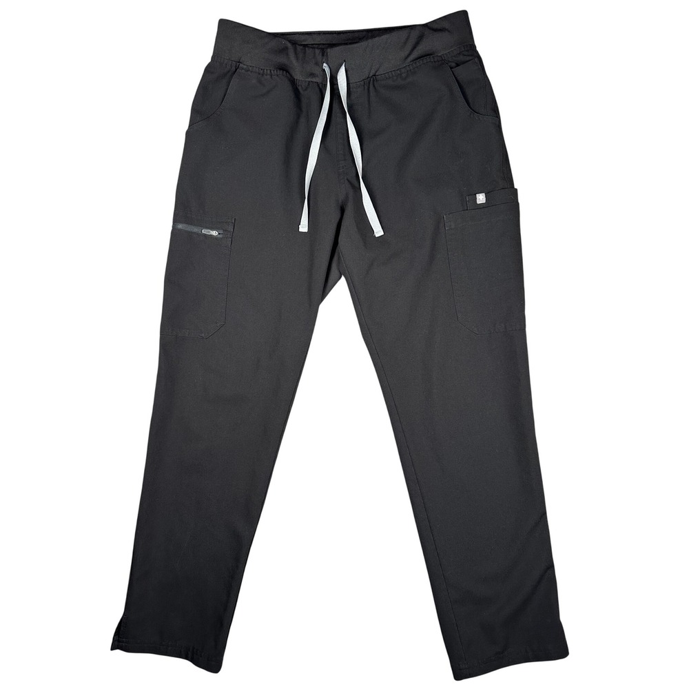 FIGS Yola Scrub Pants Women's M Petite Black High Rise Cargo Technical Workwear